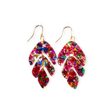 Leaf - large/red confetti