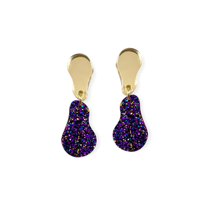 Drip ‘n’ Drops - golden/purple glitter