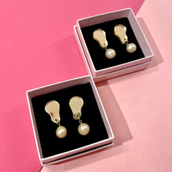 Drop - Golden with round pearl