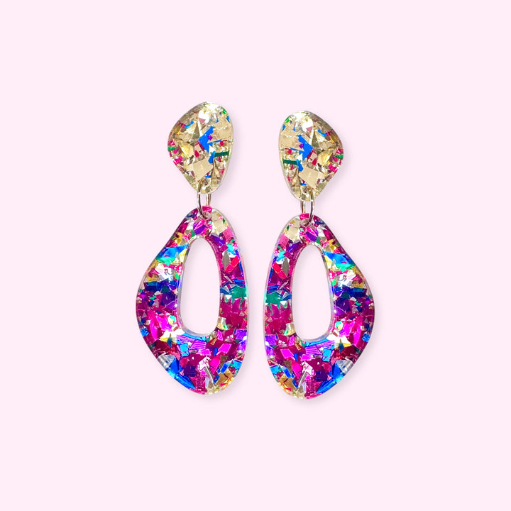 Disco Queen - golden & red confetti