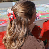 Popcorn red - hair clip