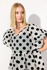 BOBBY DRESS - WHITE W/ DOTS