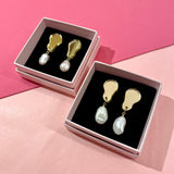 Drop - Golden with keshi pearls