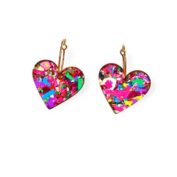 TWO HEARTS - red confetti