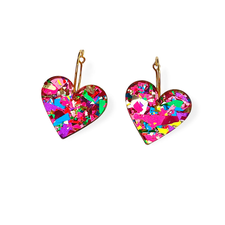 TWO HEARTS - red confetti