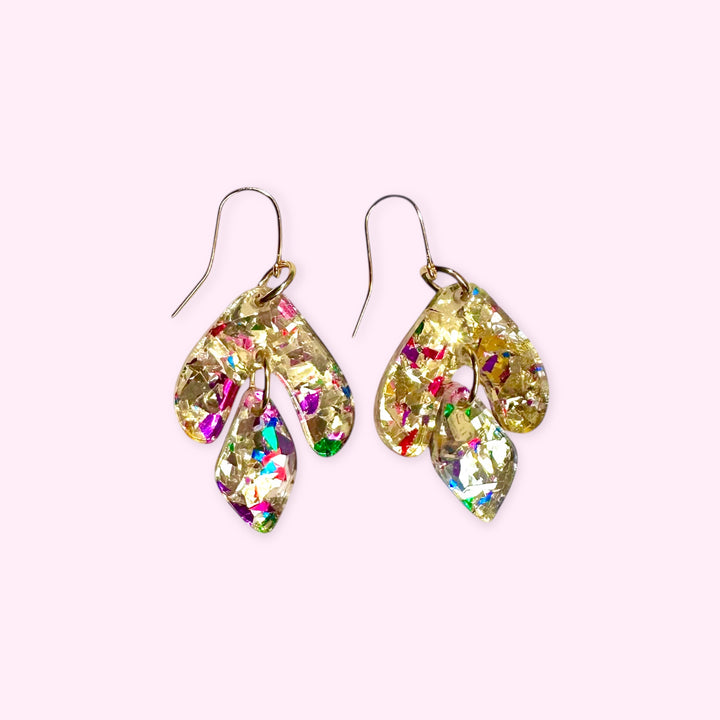 Leaf - small/ golden confetti