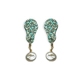 Tiny Drop - Green Glitter with Pearl