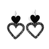 OPEN HEART - black glitter