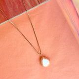 Keshi pearl silver necklace
