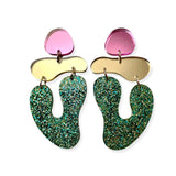 Sea Angel - pink/gold/green glitter