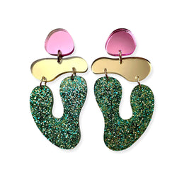 Sea Angel - pink/gold/green glitter