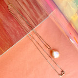 Keshi pearl silver necklace