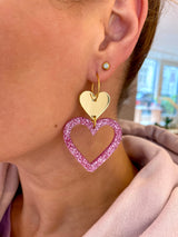 Open Heart, pink glitter