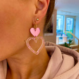 OPEN HEART - pink flakes