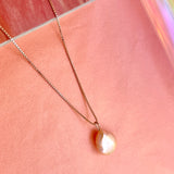Keshi pearl silver necklace
