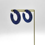 Wide hoop, blue glitter