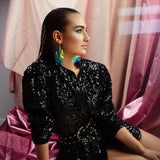 fortune model mint earring