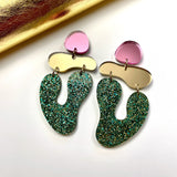 Sea Angel - pink/gold/green glitter